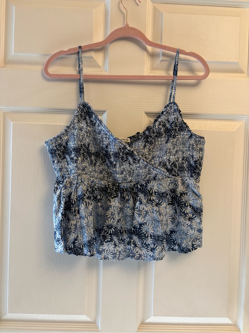 American Eagle Outfitters Blue Floral Tank Top